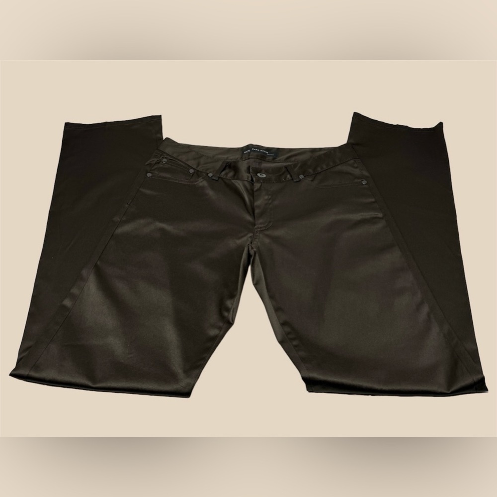 🛍️SALE🛍️ Zara Basic Satin Jeans / Pants / Trousers (Brown) - Picture 5 of 16